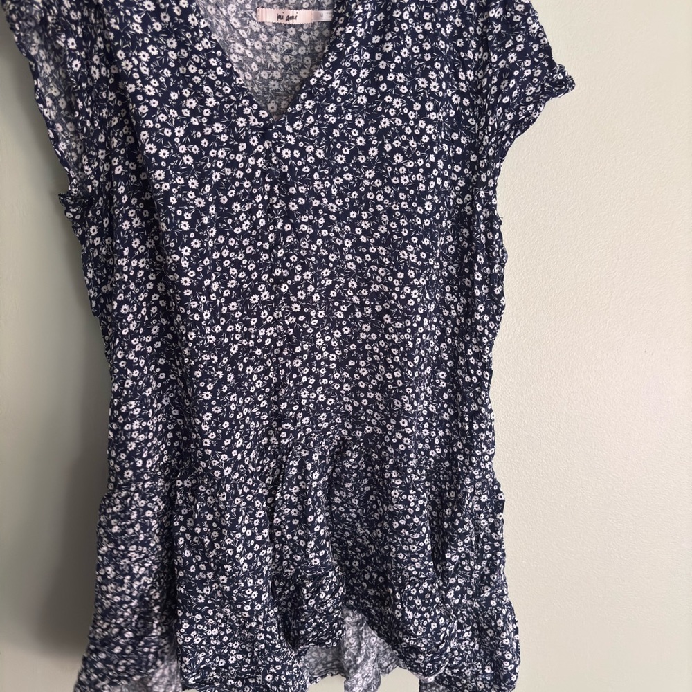 mi ami Navy Blue Floral short dress